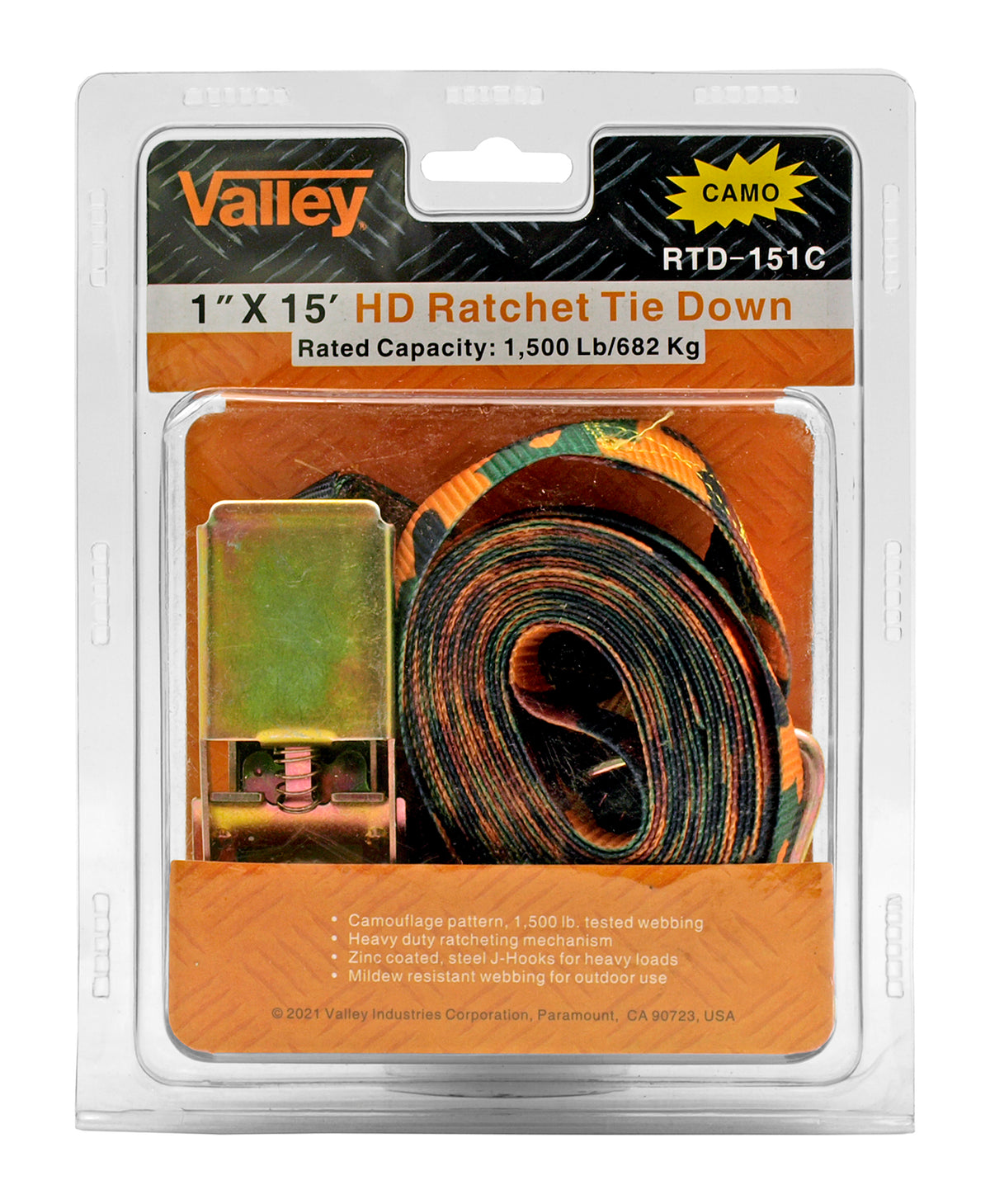 1" x 15" HD Ratchet Tie Down