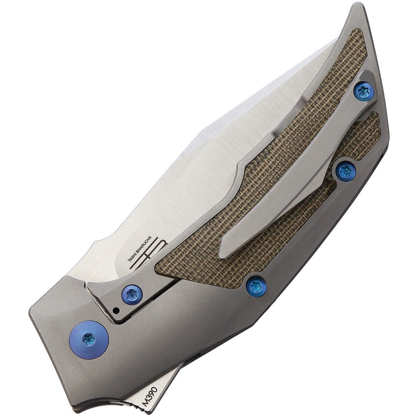 T3000 Framelock Micarta Blue